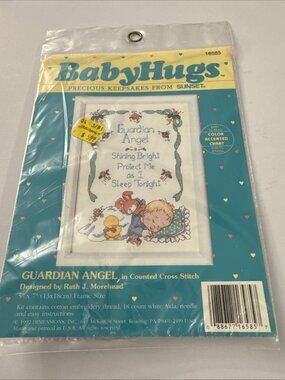 Sunset Baby Hugs Guardian Angel Cross Stitch Kit 16585 5x7" A33